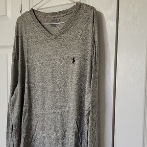 Polo by Ralph Lauren Gray Classic Fit Shirt V-neck